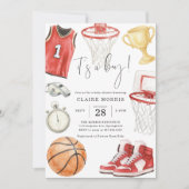 Basketbal Baby Shower Uitnodiging (Voorkant)