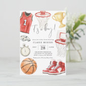 Basketbal Baby Shower Uitnodiging (Staand voorkant)