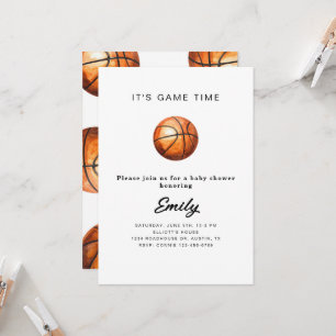 Basketbal Baby Shower Uitnodiging