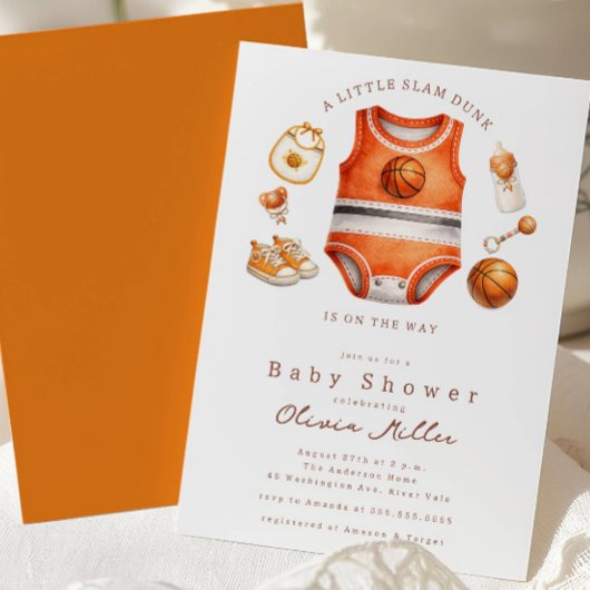 Basketbal Baby Shower Uitnodiging