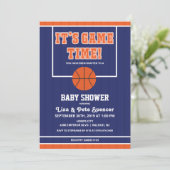Basketbal baby shower uitnodiging (Staand voorkant)
