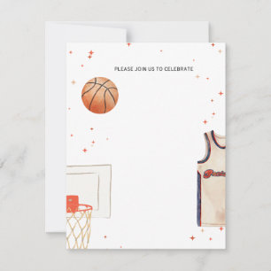 Basketbal baby shower uitnodiging, kinderen jarig  feestdagenkaart