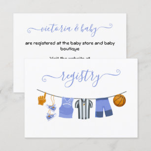 Basketbal Baby shower waslijn register Kaart
