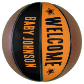 Basketbal Baby shower welkom handtekening Keepsake (Verticaal)