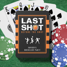 Basketbal Bachelor Party Laatste Schot Oranje Gest Pokerkaarten