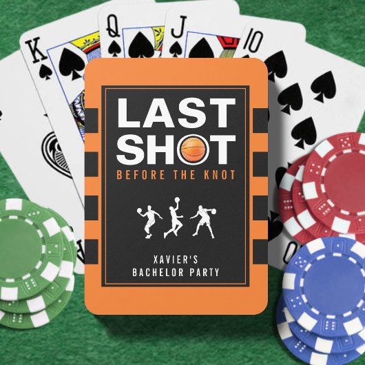 Basketbal Bachelor Party Laatste Shot Oranje Gestr Pokerkaarten