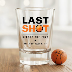 Basketbal Bachelorparty Laatste Schot Oranje & Wit Shot Glas