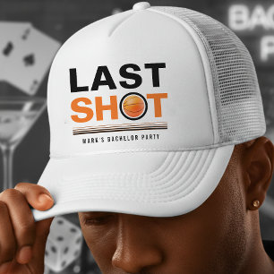 Basketbal Bachelorparty Laatste Schot Oranje & Wit Trucker Pet