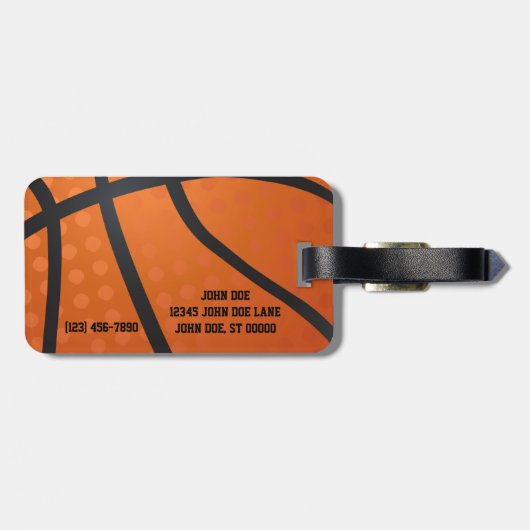 Basketbal Bagagelabel (Achterkant horizontaal)