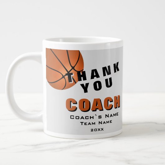 Basketbal Bal Dank je Coach  Grote Koffiekop (Links)