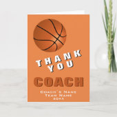 Basketbal Bal Dank je Coach Kaart (Voorkant)