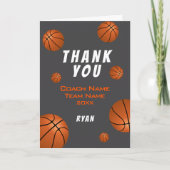 Basketbal Bal Dank je Coach Kaart (Voorkant)