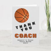 Basketbal Bal Dank je Coach Kaart (Voorkant)