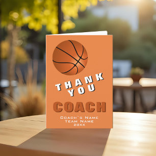Basketbal Bal Dank je Coach Kaart