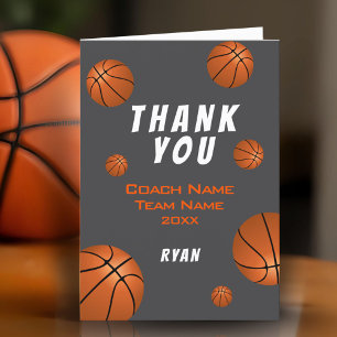 Basketbal Bal Dank je Coach Kaart