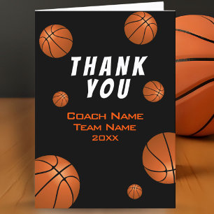 Basketbal Bal Dank je Coach Kaart