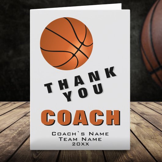 Basketbal Bal Dank je Coach Kaart