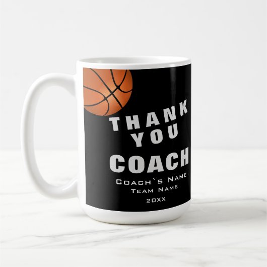 Basketbal Bal Dank je Coach  Koffiemok (Links)