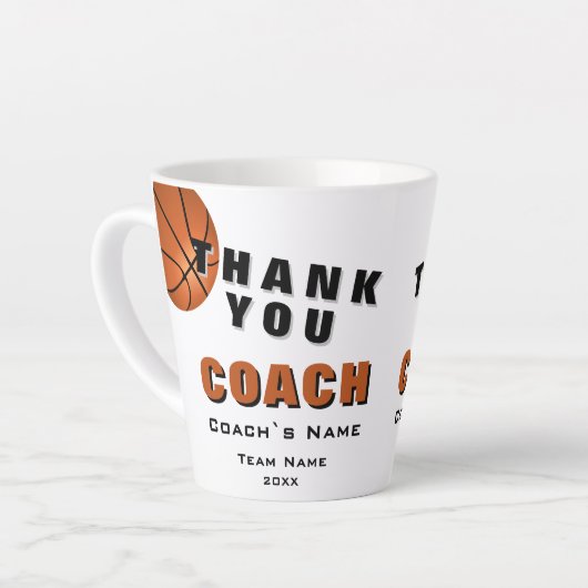 Basketbal Bal Dank je Coach  Latte Mok (Linkerhoek)