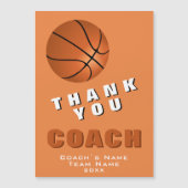 Basketbal Bal Dank je Coach Magneet Kaart (Voorkant)