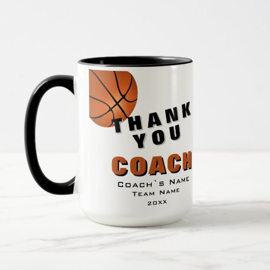 Basketbal Bal Dank je Coach  Mok (Links)