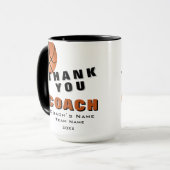 Basketbal Bal Dank je Coach  Mok (Voorkant links)