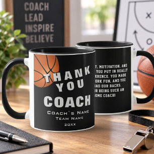 Basketbal Bal Dank je Coach Notitie Mok