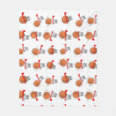 Basketbal - Bal en Hoepel Patroon Fleece Deken (Voorkant)