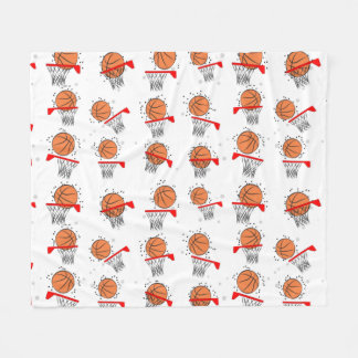 Basketbal - Bal en Hoepel Patroon Fleece Deken