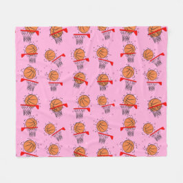 Basketbal - Bal en Ring Patroon Fleece Deken