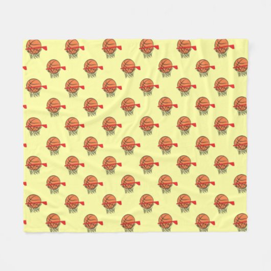 Basketbal - Bal en Ring Patroon Fleece Deken (Voorkant (Horizontaal))