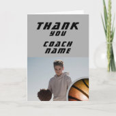 Basketbal Bal Foto Coach Bedankkaart (Voorkant)