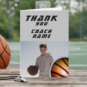 Basketbal Bal Foto Coach Bedankkaart