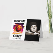 Basketbal Bal Foto Dank je Coach Kaart (Voorkant)