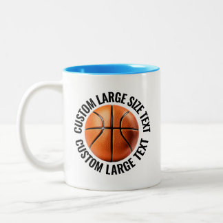 Basketbal Bal & Grote Tekst LICHTBLAUW 325ml Custo Tweekleurige Koffiemok