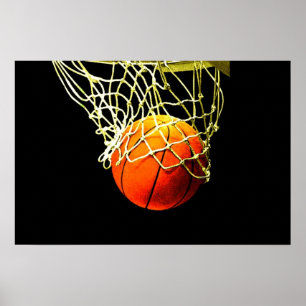 Basketbal Bal & Net Print Poster
