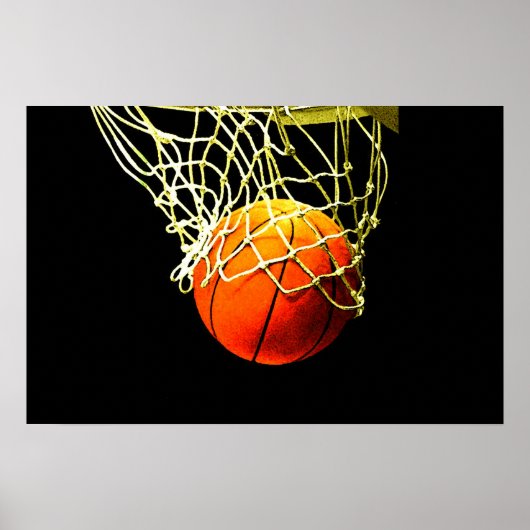 Basketbal Bal & Net Print Poster (Voorkant)