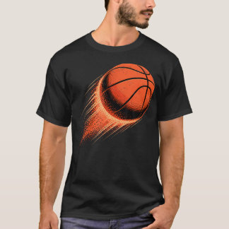 Basketbal Bal Op Vuur Basketbal Speler Fan Vader T-shirt