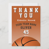 Basketbal Bal Oranje Sport Dank je Coach Kaart (Voorkant)
