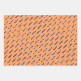Basketbal Bal Patroon Paars Oranje Naam Inpakpapier Vel