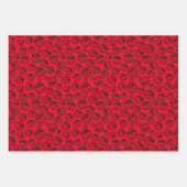 Basketbal Bal Patroon Rood Naam Inpakpapier Vel (Voorkant 3)