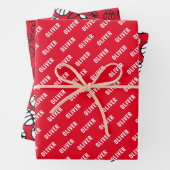 Basketbal Bal Patroon Rood Naam Inpakpapier Vel (In situ)