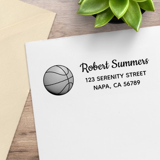 Basketbal Bal Retouradres Rubberstempel
