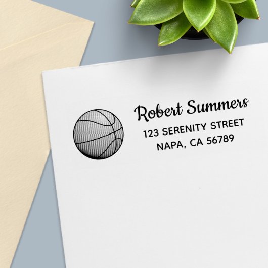 Basketbal Bal Retouradres Zelfinktende Stempel