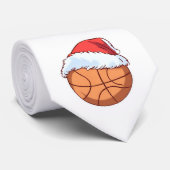 Basketbal Bal Rode Kerstman Hoed Kerstmis Stropdas (Opgerold)