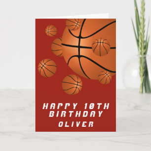 Basketbal Bal Rood Kinderen Jongen Gelukkige Verja Kaart