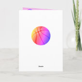 Basketbal Bal Roze Sportpatroon Verjaardag Kaart (Achterkant)