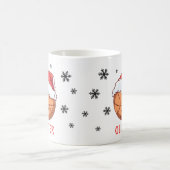 Basketbal Bal Santa Hoed Snowflake Naam Koffiemok (Center)