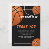 Basketbal Bal Sport Kids Verjaardag Bedankkaart (Voorkant)