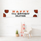 Basketbal Bal Sport Kids Verjaardagsfeestbanner Spandoek (Insitu)